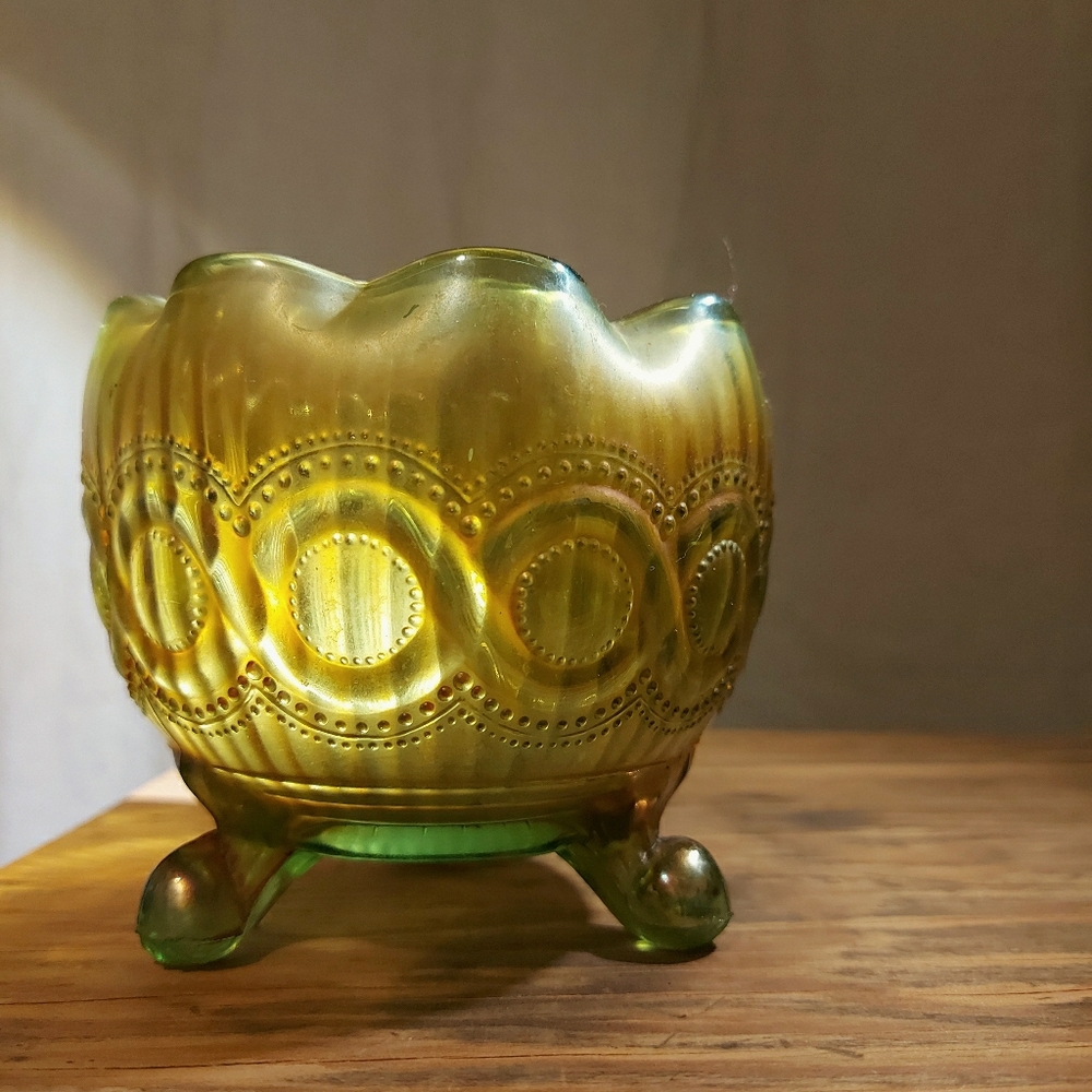 Carnival glass candy dish